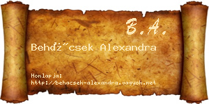 Behácsek Alexandra névjegykártya
